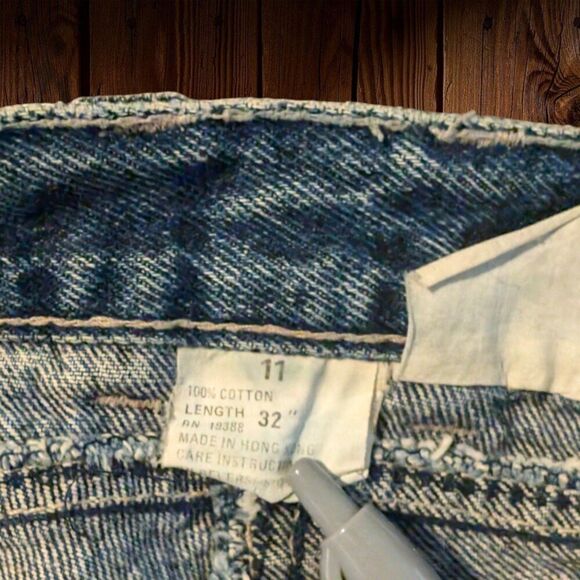 80s Vintage Stonewash Britannia Womens High Waist Denim Jeans Size 11 (w28) - Picture 9 of 10